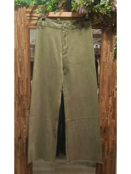 PANTALÓN VERDE EFECTO DESGASTADO