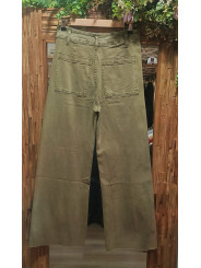 PANTALÓN VERDE EFECTO DESGASTADO