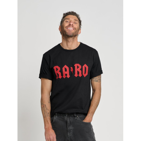 CAMISETA UNISEX "RARO" NEGRA/ROJA