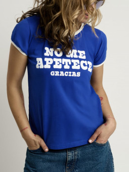 CAMISETA "NO ME APETECE" AZUL