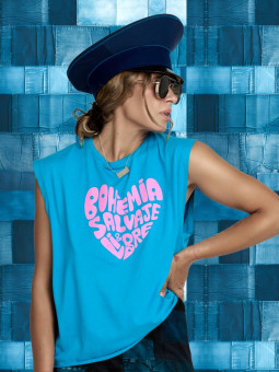 CAMISETA CHICA "BOHEMIA" AZUL