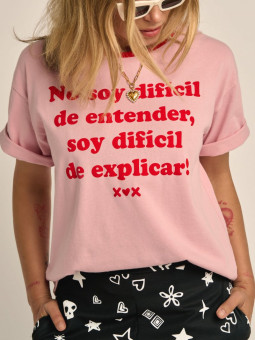 CAMISETA ¨DIFÍCIL¨ ROSA