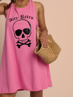VESTIDO SKATER "CALAVERA" ROSA