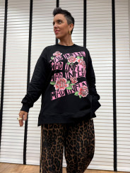 SUDADERA ROSAS NEGRA