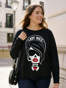 SUDADERA "LADY-ROCK" NEGRA