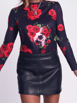 CAMISETA "ROSAS" NEGRA