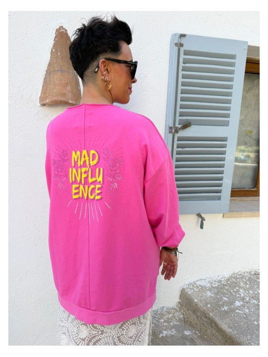 SUDADERA PINK ROSAS