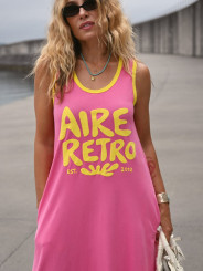 VESTIDO LARGO "AIRE RETRO" ROSA