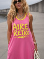 VESTIDO LARGO "AIRE RETRO" ROSA